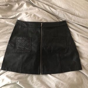 Black leather skirt